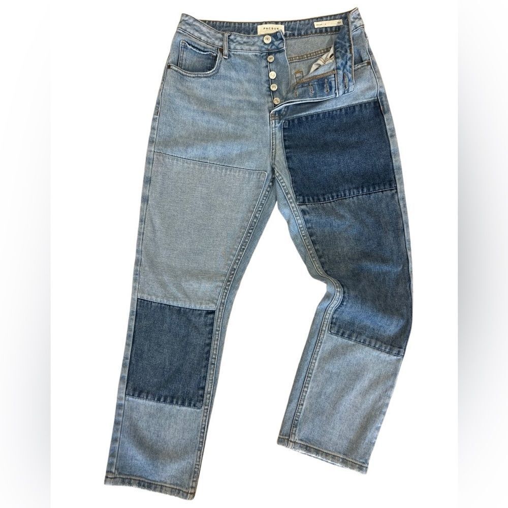 PacSun Patch On Blue Mom jeans high waist size 28